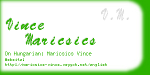 vince maricsics business card